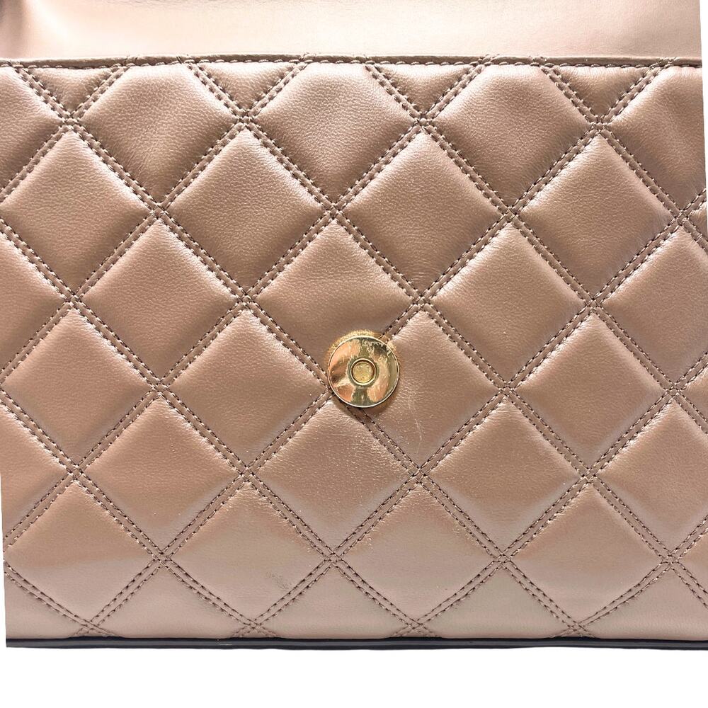 Tory Burch Bag Crossbody Purse Top Handle Savannah Quilted Leather Blush Pink - Picture 7 of 10